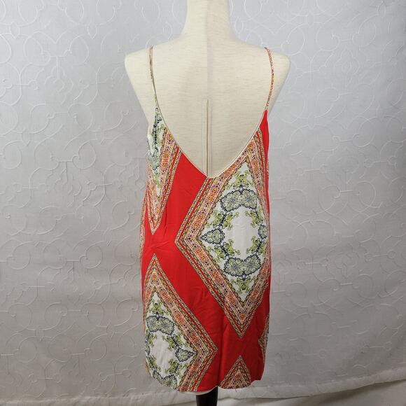 Renee C. Womens Shift Dress Size L Red Bandana Print Spaghetti Strap Scoop Neck - Picture 4 of 8